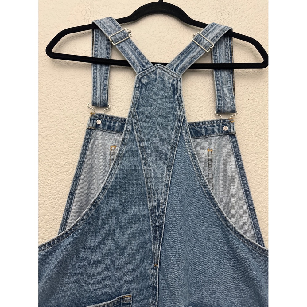 Levi's Womens Medium Denim Shortalls Blue Bib Overall Shorts Adjustable Cotton - Picture 8 of 14